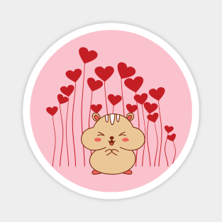 Valentine Hamster Heart balloon Chipmunk Magnet